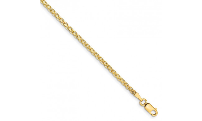 Quality Gold 14k 2mm Lightweight Flat Chain Anklet - HLF13-10
