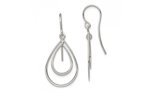 Quality Gold Sterling Silver Teardrop Dangle Earrings - QE4067