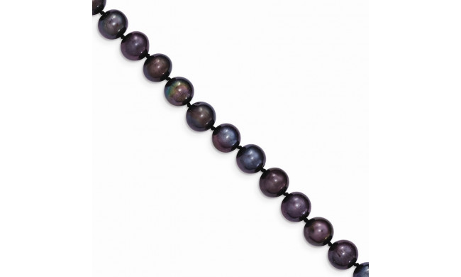 Quality Gold 14k Black Near Round Freshwater Cultured Pearl Bracelet - BPN080-7.5