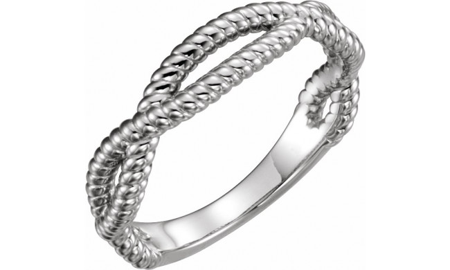 14K White Rope Ring - 51572101P