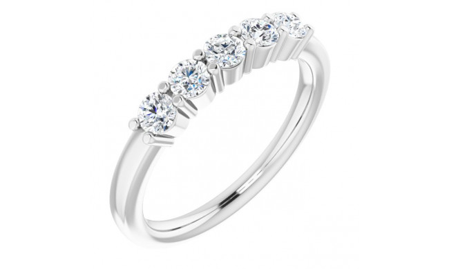 14K White 1/2 CTW Diamond Anniversary Band - 1239706012P