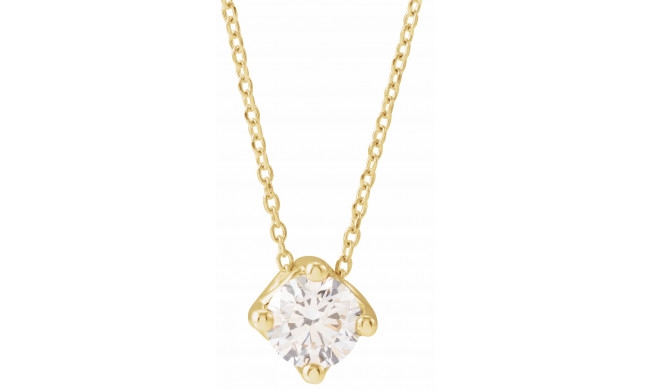 14K Yellow 1/2 CT Diamond Solitaire 16-18 Necklace - 869936021P