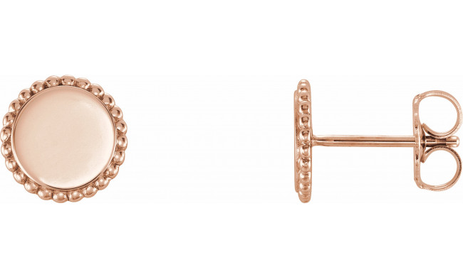 14K Rose Engravable Beaded Earrings - 86471602P