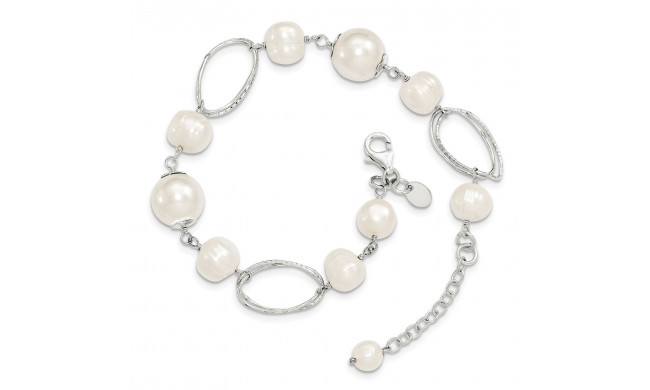 Quality Gold Sterling Silver FW Cultured Pearl 8.5in Bracelet - QH2455-8.5