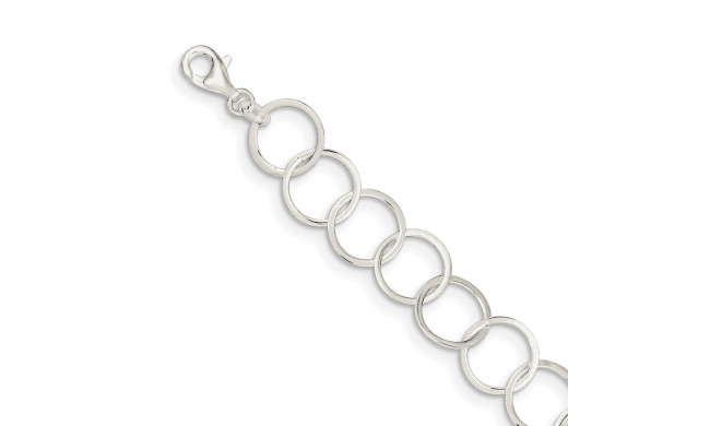 Quality Gold Sterling Silver Circle Bracelet - QG2345-7.5