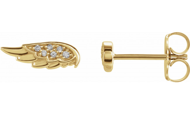 14K Yellow .03 CTW Diamond Angel Wing Earrings - 86909601P