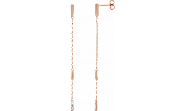 14K Rose 1/10 CTW Diamond Chain Earrings - 65233760002P