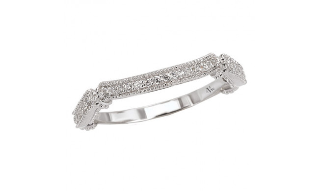 14k White Gold Curved Wedding Band