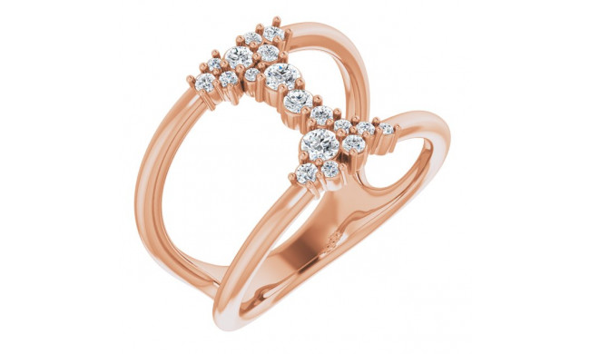 14K Rose 1/3 CTW Diamond Negative Space Ring - 124050602P