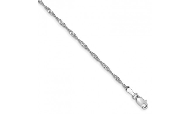 Quality Gold 14k White Gold 1.7mm Singapore Chain Anklet - PEN124-10