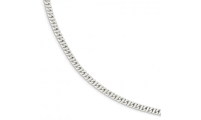 Quality Gold Sterling Silver 4.25mm Fancy Flat Link Bracelet - QG1141-8