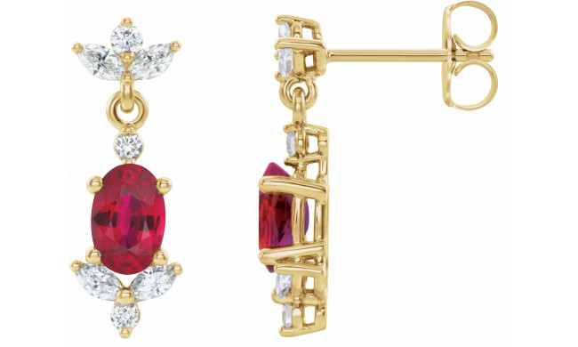 14K Yellow Ruby &  1/3 CTW Diamond Earrings - 869896016P