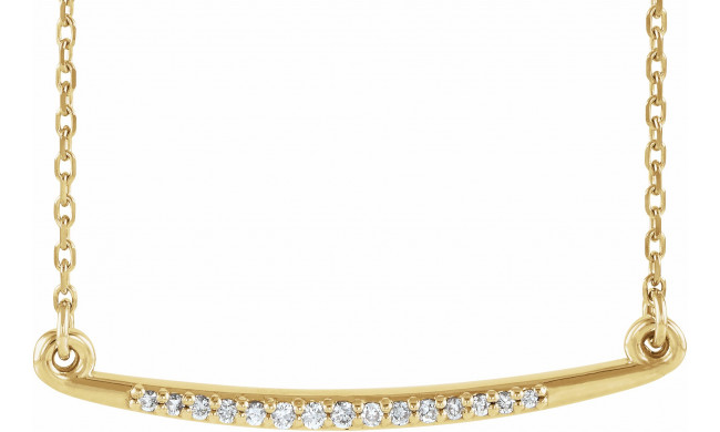 14K Yellow .05 CTW Diamond Curved Bar 16-18 Necklace - 86681601P