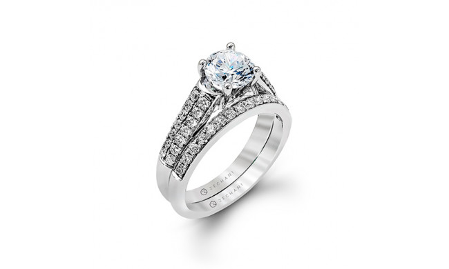 Zeghani 14k White Gold Diamond Engagement Ring