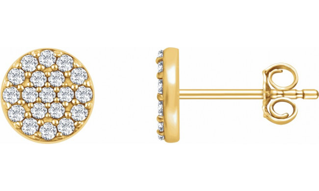 14K Yellow 1/3 CTW Diamond Cluster Earrings - 65175460001P