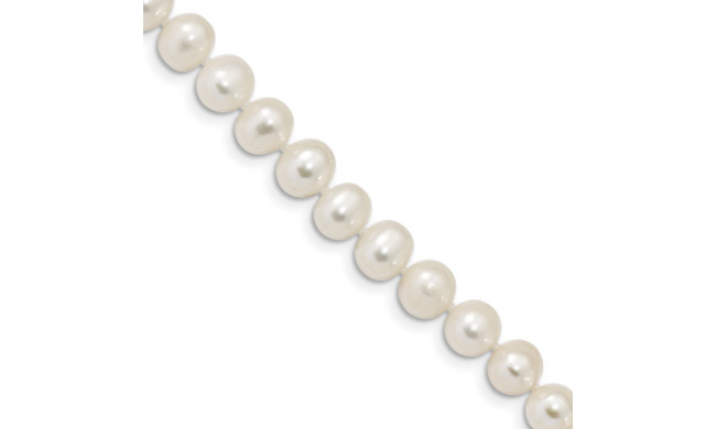 Quality Gold Sterling Silver Rhodium  7-8mm White Freshwater Cultured Pearl Bracelet - QH4778-7.25