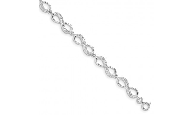 Quality Gold Sterling Silver Rhodium Plated CZ Infinity Bracelet - QG4877-7