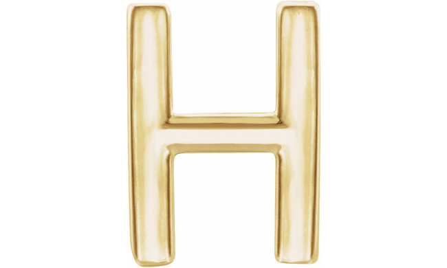 14K Yellow Single Initial H Earring - 86800144P