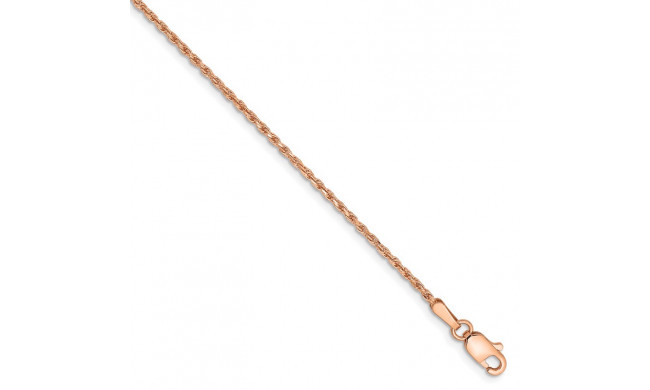 Quality Gold 14k Rose Gold 1.5mm Diamond-cut Rope Chain Anklet - R012-10