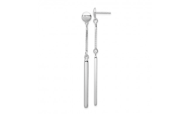 Quality Gold Sterling Silver Polished Bar Post Dangle Earrings - QE13037
