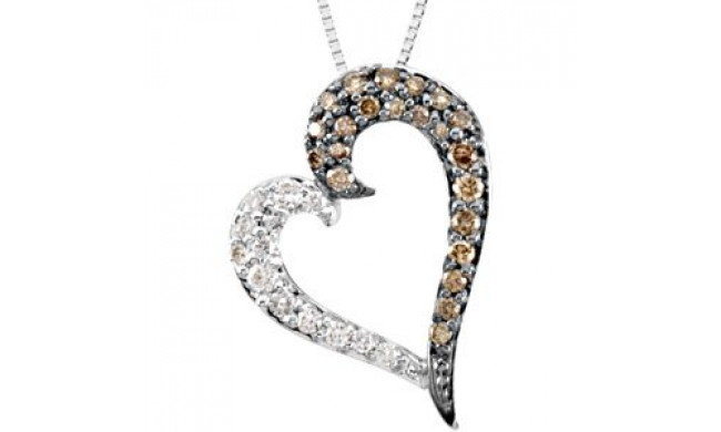 14K White 1/4 CTW Diamond Heart 18 Necklace - 67019101P