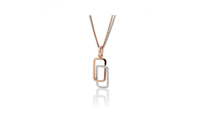 14k Two Tone Gold Breuning Diamond Pendant