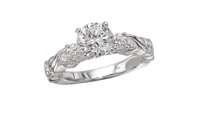 14k White Gold Peg Head Semi-Mount Engagement Ring