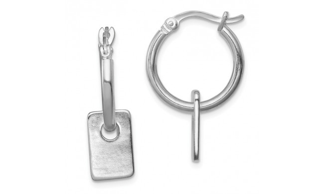Quality Gold Sterling Silver Dangle Hoop Earrings - QE896