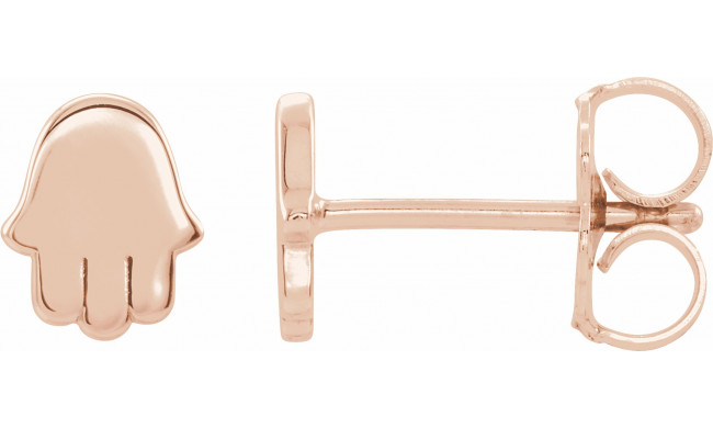 14K Rose Hamsa Earrings - 87027602P