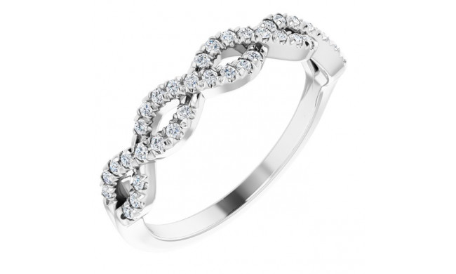 14K White 1/6 CTW French-Set Twist-Style Diamond Anniversary Band - 124097600P