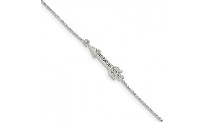 Quality Gold Sterling Silver CZ  Arrow Bracelet - QG3935-7
