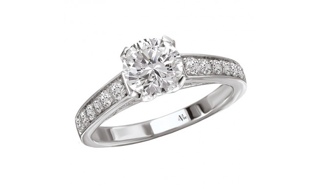 14k White Gold Peg Head Semi-Mount Engagement Ring
