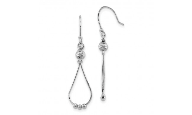 Quality Gold Sterling Silver Rhodium-plated Diamond-cut Dangle Beaded Earrings - QE13607