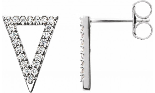 14K White 1/4 CTW Diamond Triangle Earrings - 86375600P