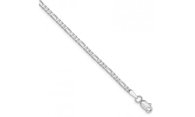 Quality Gold 14k White Gold 2.25mm Flat Figaro Chain Anklet - WFIG060-10