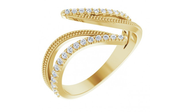14K Yellow 1/4 CTW Diamond Bypass Ring - 123969601P