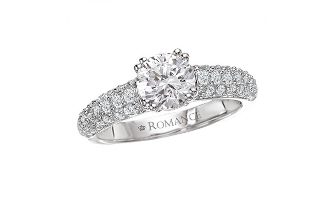 14k White Gold Semi-Mount Diamond Engagement Ring