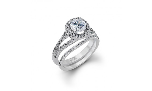 Zeghani 14k White Gold Diamond Engagement Ring