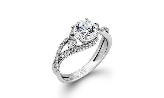 Zeghani 14k White Gold Diamond Engagement Ring