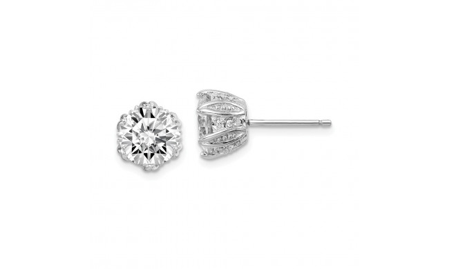 Quality Gold Sterling Silver Rhod-plated CZ Stud Earrings - QE14214