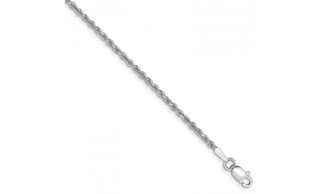 Quality Gold 14k White Gold 1.75mm Diamond-cut Rope Chain Anklet - 014W-9