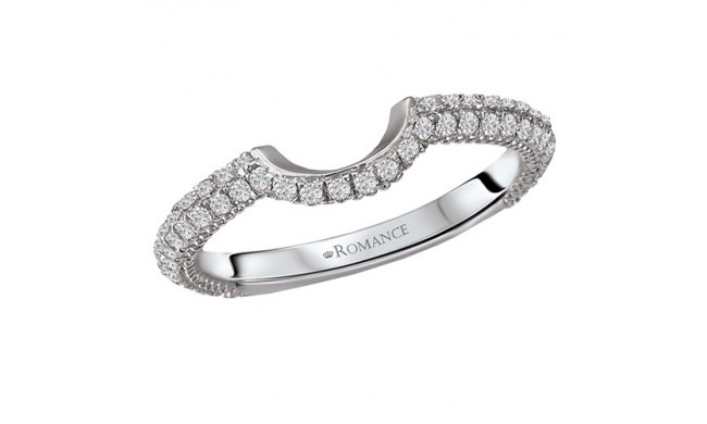 La Vie 14k White Gold Curved Wedding Band