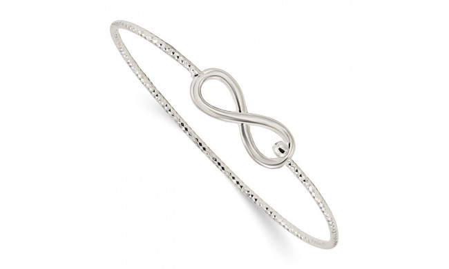 Quality Gold Sterling Silver Diamond Cut Infinity Interlocking  Bangle Bracelet - QB1124