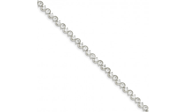 Quality Gold Sterling Silver CZ Bracelet - QX100CZ