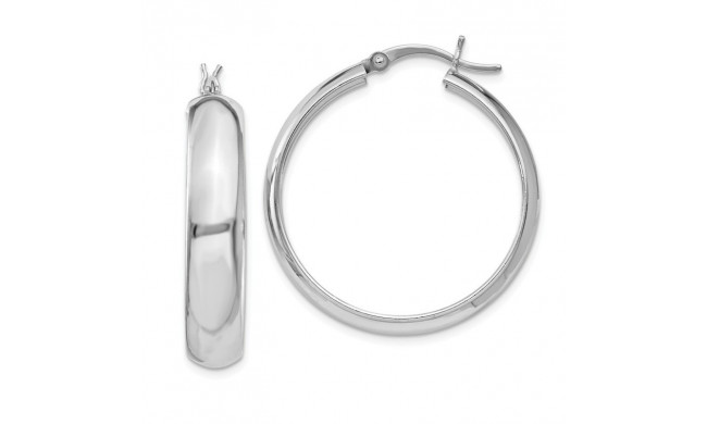 Quality Gold Sterling Silver 6mm Polished Hoop Earrings - QE6735