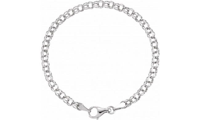 14K White 3.75 mm Solid 7 Charm Bracelet - CH158244312P