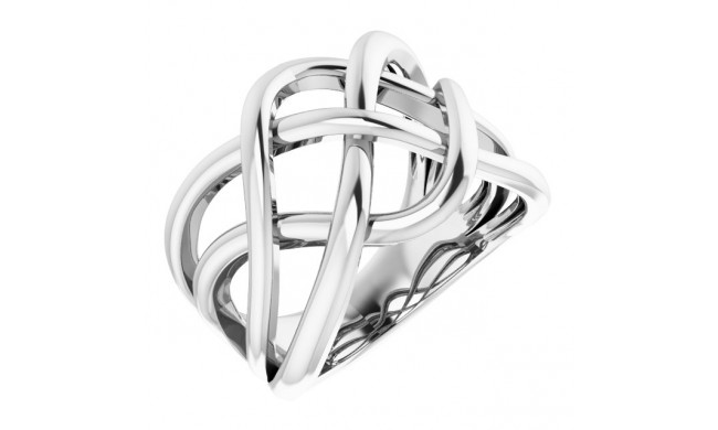 14K White Criss-Cross Ring - 65212060001P