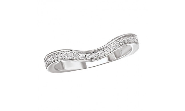 La Vie 14k White Gold Curved Wedding Band