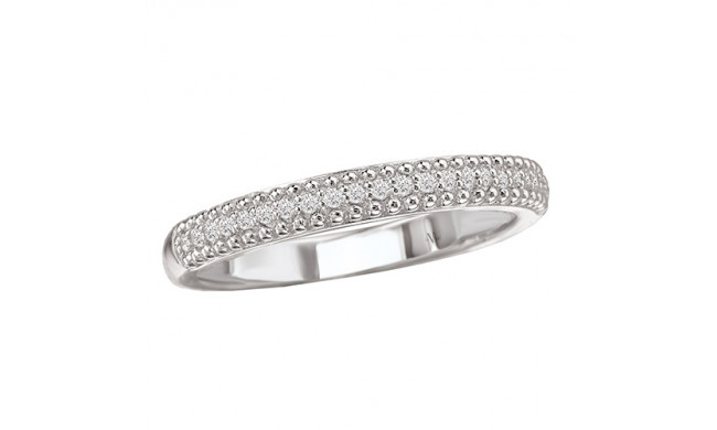 14k White Gold Complete Diamond Wedding Band