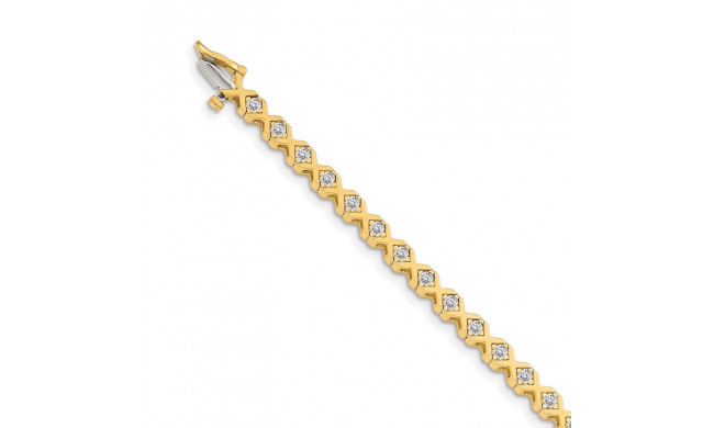 Quality Gold 14k Yellow Gold 2.6mm Diamond Tennis Bracelet - X721